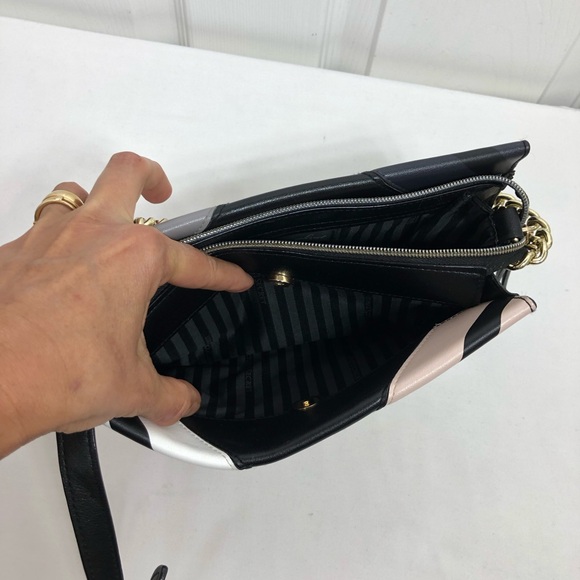 Victoria’s Secret Faux Leather Multicolor Chevron Removable Strap Crossbody Bag - Picture 11 of 15